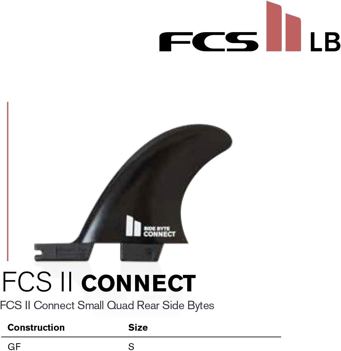 FCS II Connect Black Small Quad Rear Side Byte Retail Fins